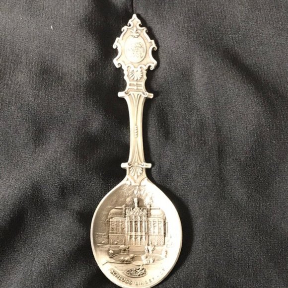 Vintage 1986 German Schloss Linderhof annual tin Zinn spoon collector limited - Picture 6 of 9